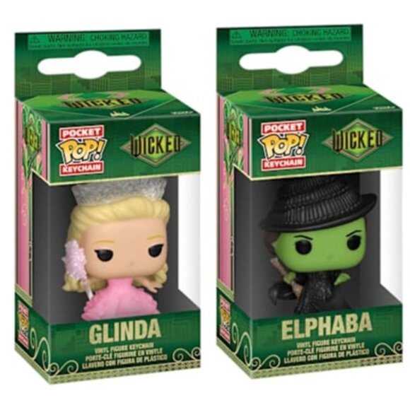 2 Set Wicked Keychain Glinda Keychain Elphaba Keychain Wicked Movie Pocket Pop! - Picture 3 of 13